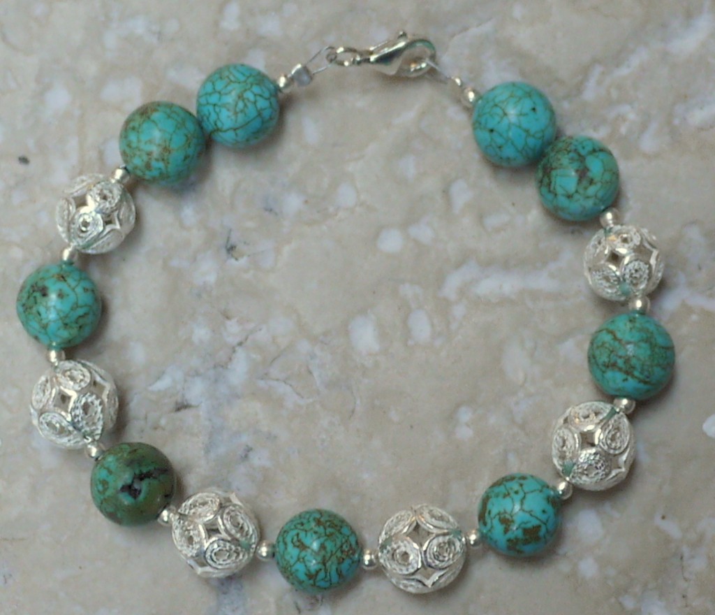 Filigree 6 & Turquoise bracelet