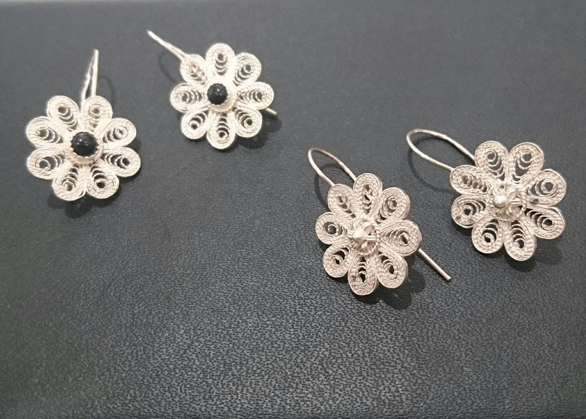 Small flower filigree earrings